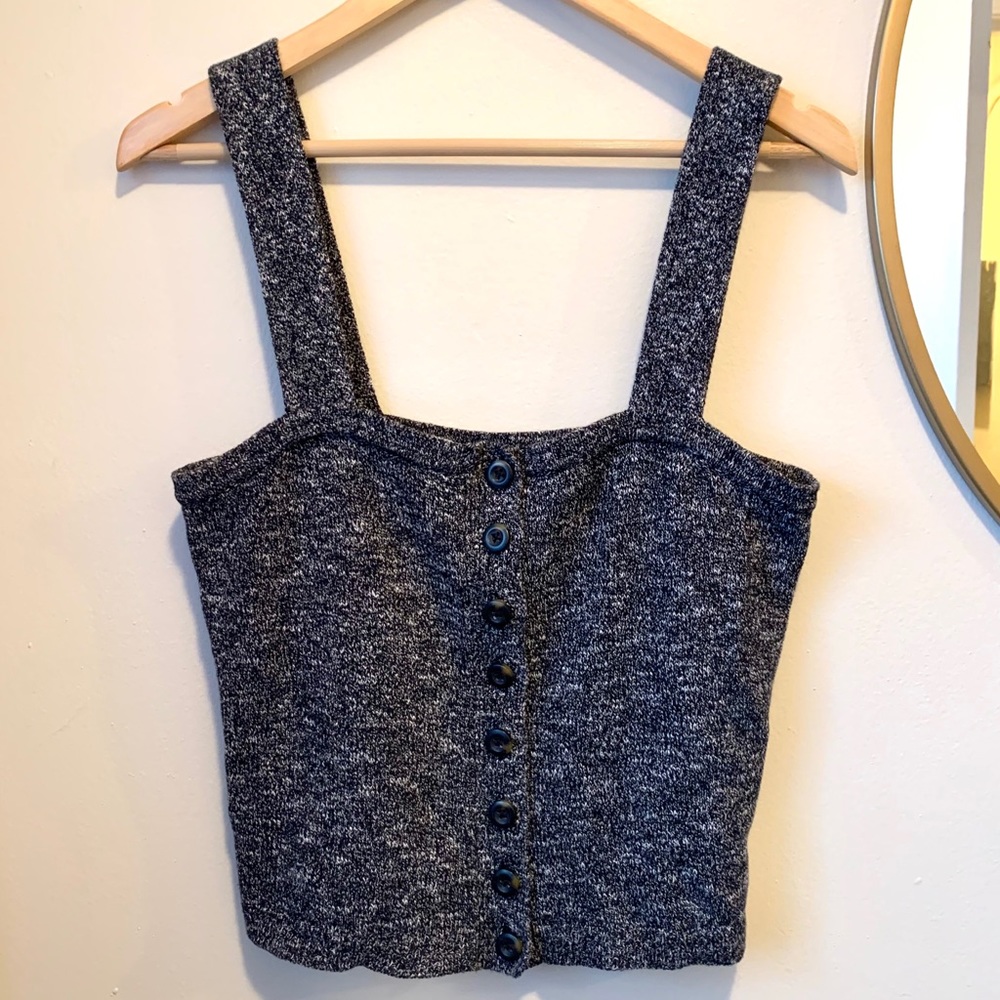 Vintage Gray Knitted Strapped Top